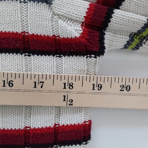 Vintage 1980s Fair Isle Sweater Ribbed Balloon Sleeve Norwegian Multi Womens S - Picture 9 of 11